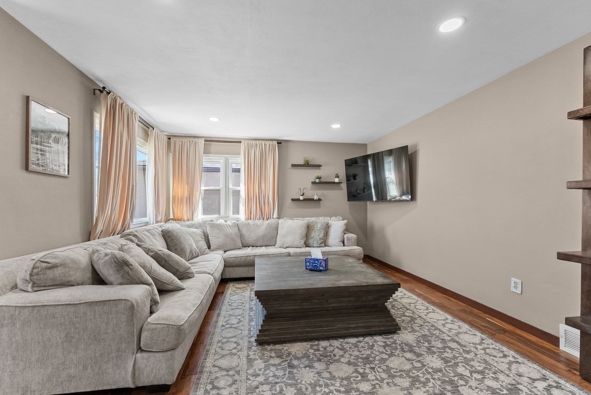 Bright living room with a sectional